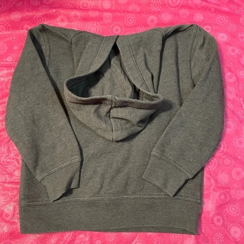 VINTAGE CLASSIC GAP LOGO HOODIE YOUTH SIZE M (8) DARK GRAY/ORANGE PULLOVER!